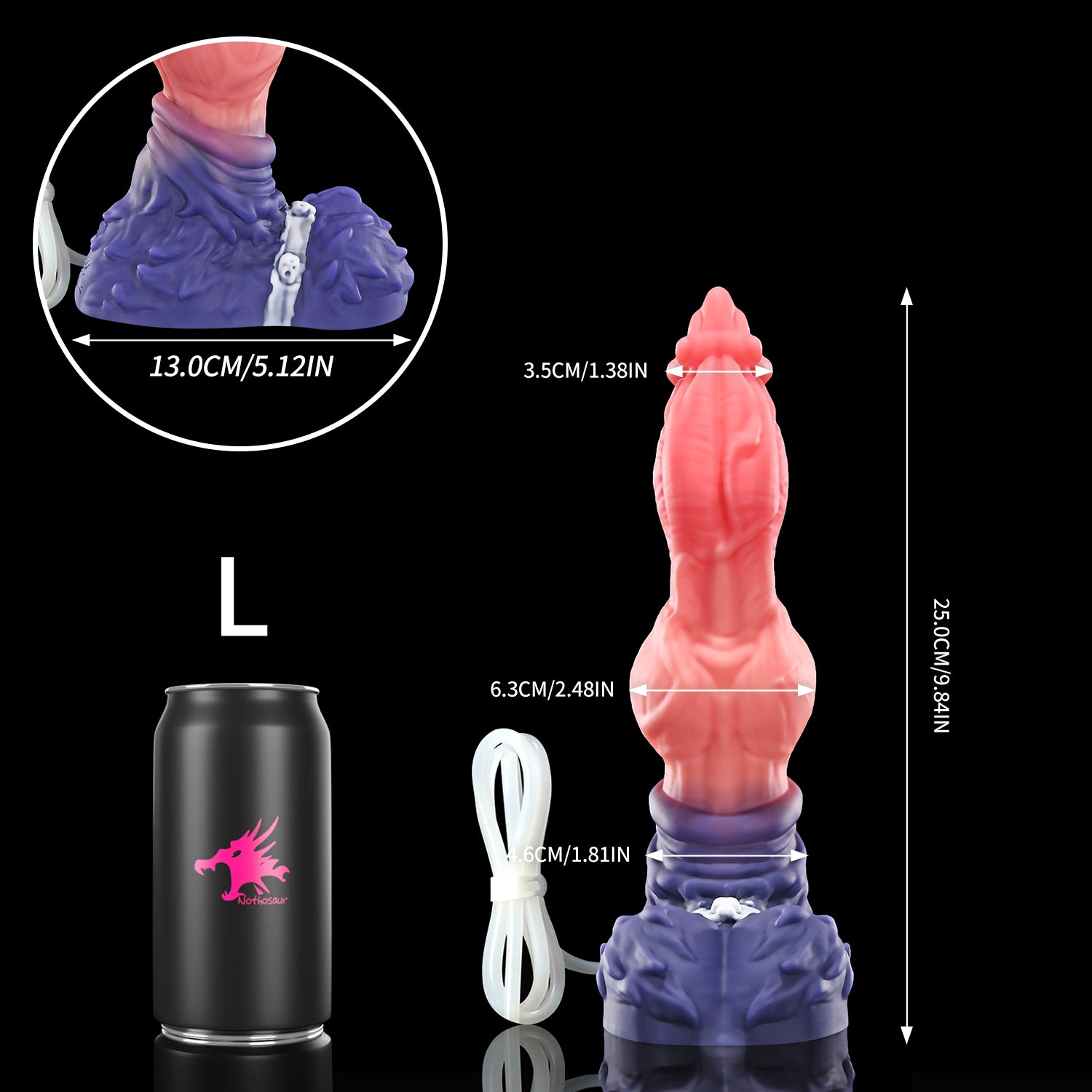 【導管付き】リュコス Lykos-CUM TUB ディルド アナルプラグ 模擬射精