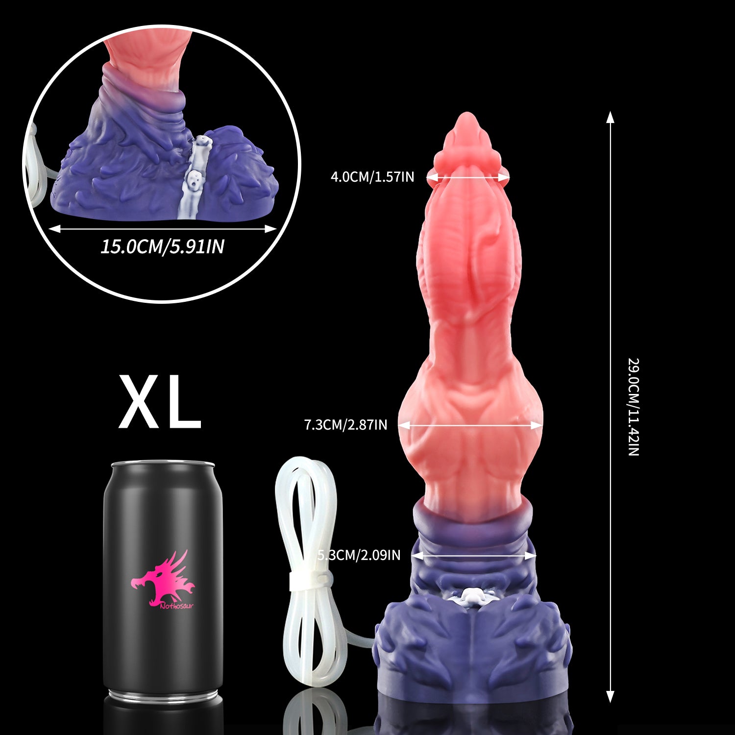 【導管付き】リュコス Lykos-CUM TUB ディルド アナルプラグ 模擬射精