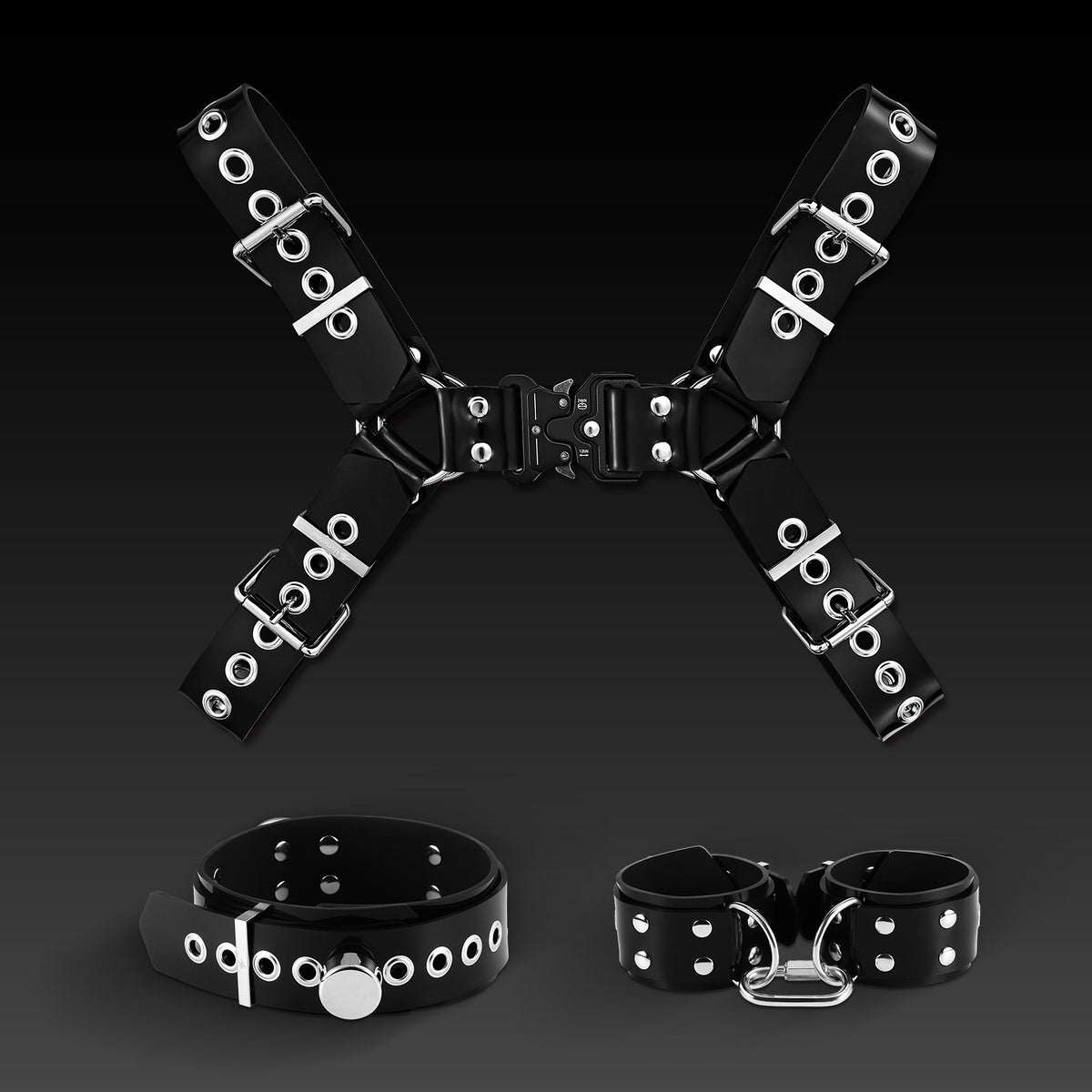 Nothosaur フェティッシュギア3点セット（ハーネス・首輪・手枷）Buckle Harness Combo